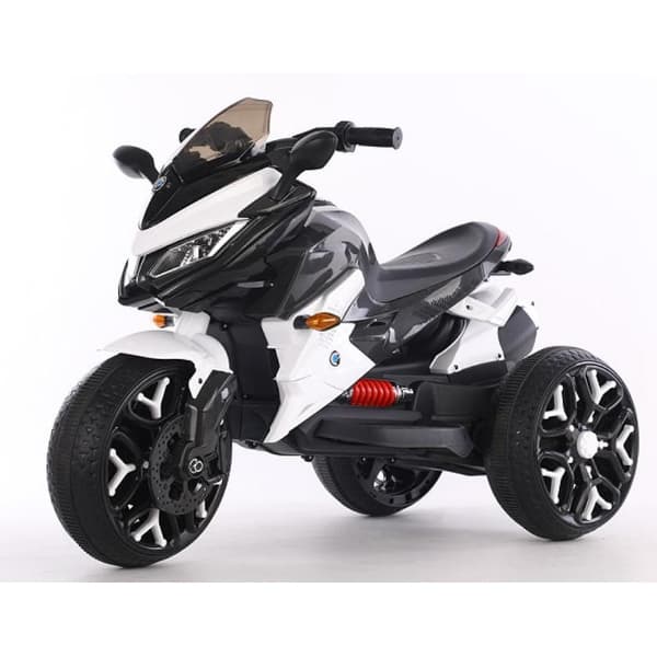 slide 2 of 8, 12V Kids Ride-On Car with Leather Seat, LED Lights, Bluetooth, and Music Function White