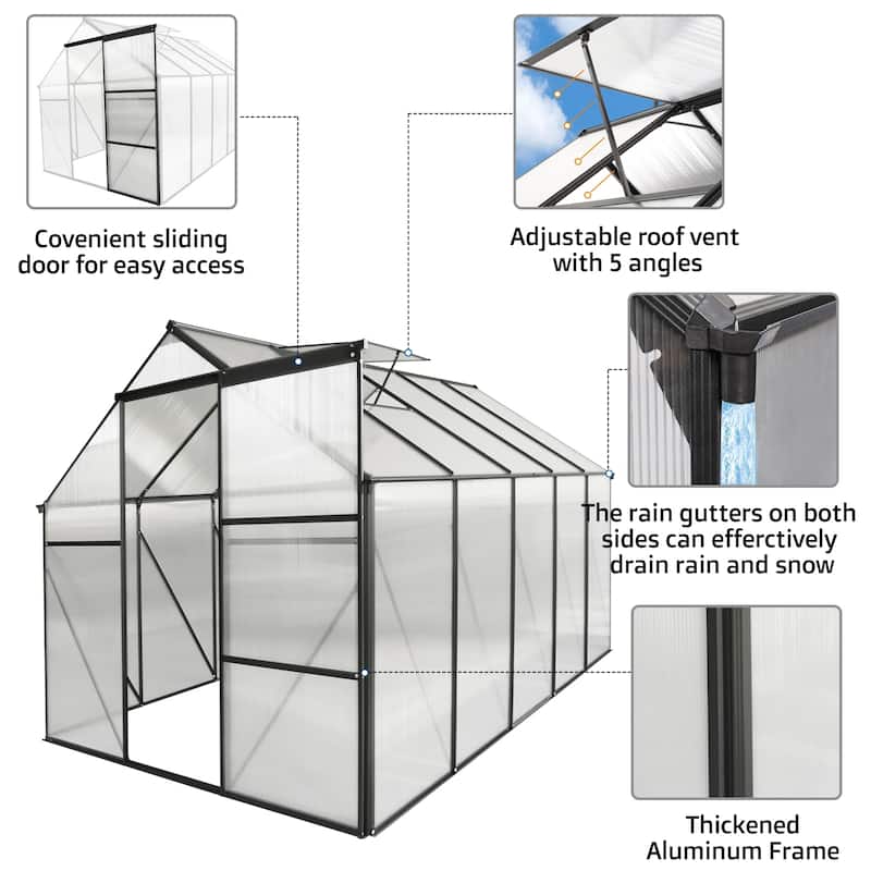 6x10 FT Outdoor Patio Greenhouse