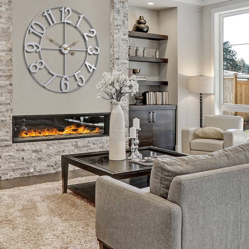 Sorbus Large Wall Clock 32" - Battery Operated Analog Large Clock (Black)