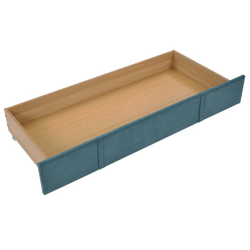 Storage Bed Velvet Upholstered Platform Bed with a Big Drawer