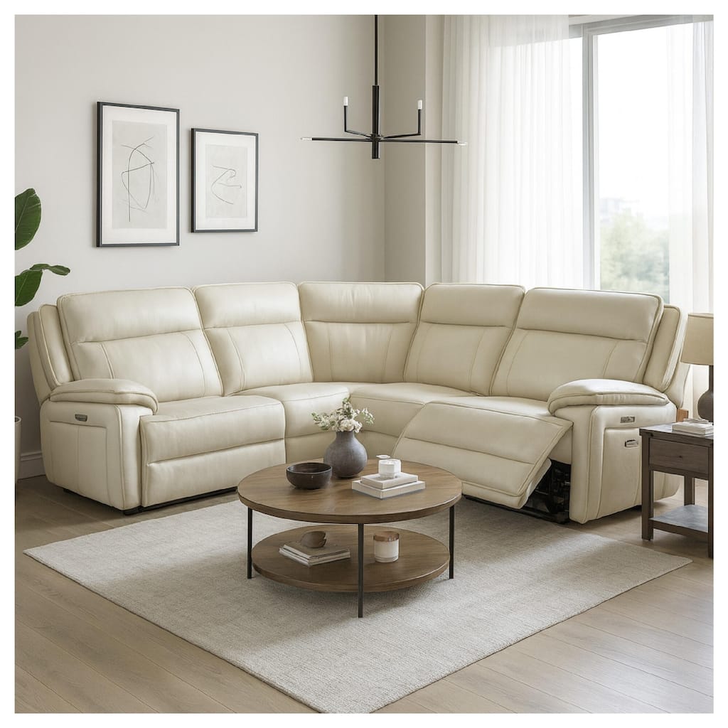 Signature Design by Ashley Double Deal Beige 4-Piece Reclining Sectional - 123"W x 90.75"D x 42.5"H