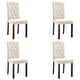 preview thumbnail 1 of 3, vidaXL Dining Chairs 4 pcs Cream Fabric - 16.5" x 20.3" x 37.4"