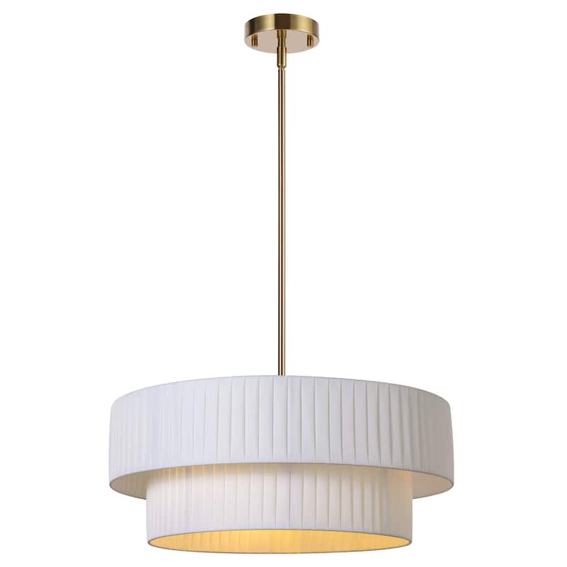 Modern 3-Light Drum Chandelier Fabric Shade Ceiling Hanging Pendant