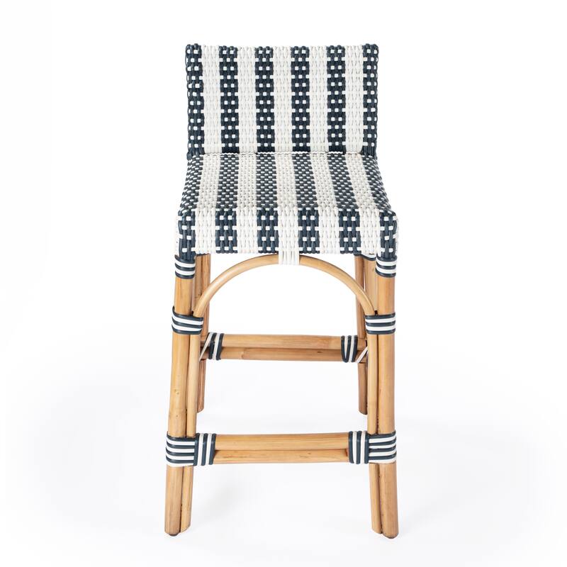 Serienna 24.5"H Seat Rattan Low Back Counter Stool