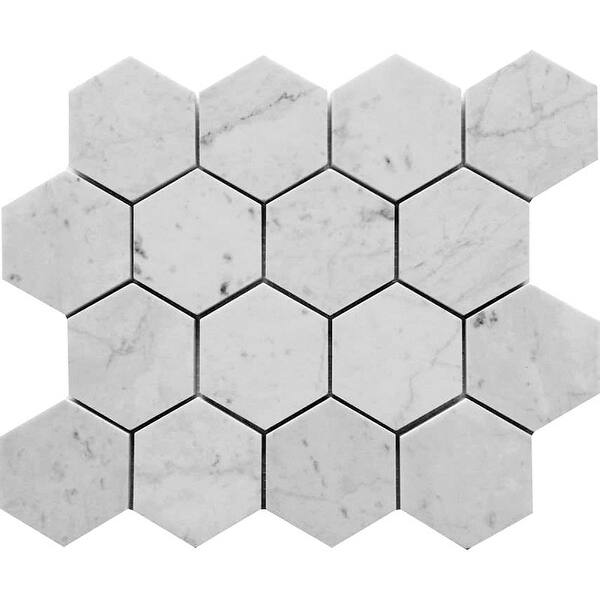 Apollo Tile Heritage White 12-in x 12-in Honed Natural Stone Marble Hexagon Floor and Wall Tile (4.49-sq. ft/ Carton)
