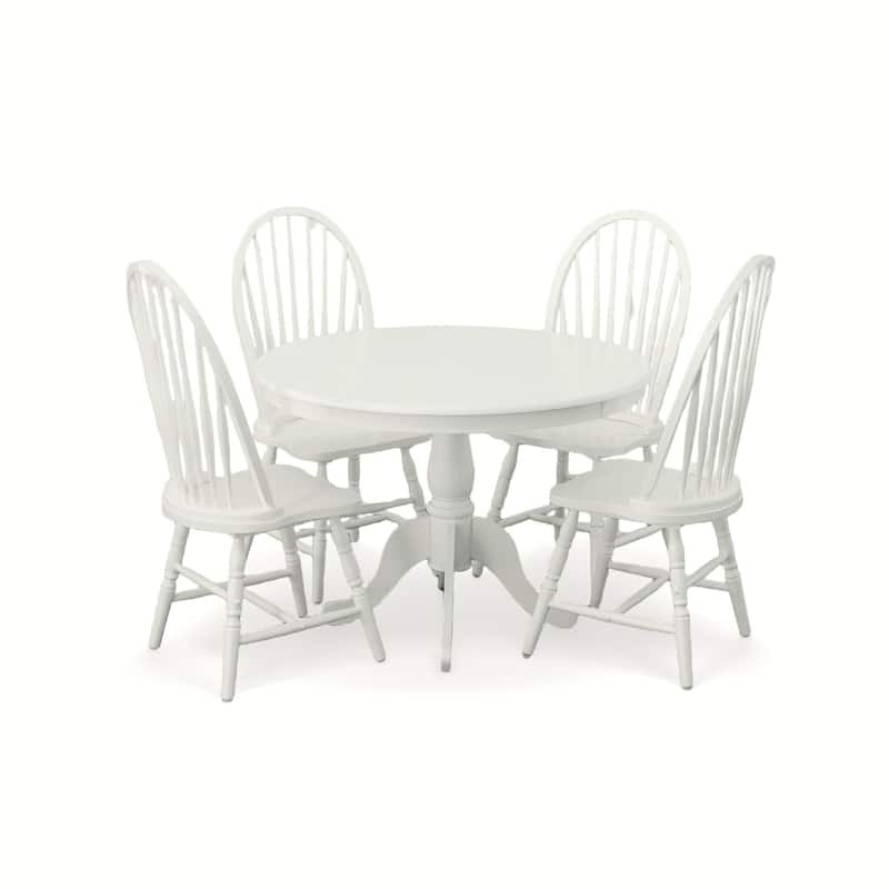 Solid Round Top Pedestal Dining Table - 42" - White