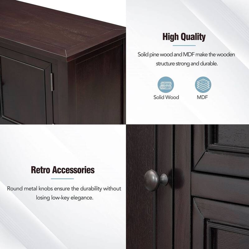Elegant Storage Dresser with 4 Small Drawers and Bottom Shelf for Bedroom