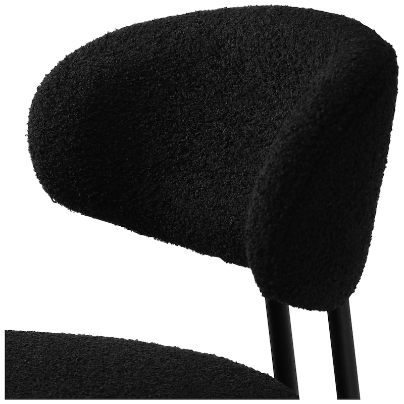 Bayville 27 Inch Faux Shearling Fabric Upholstered Swivel Counter Stool (Set of 2)