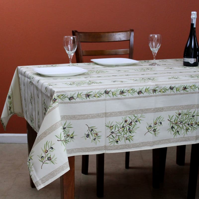Wipeable Spill Resistant Provencal Cotton Cannes Collection Tablecloth