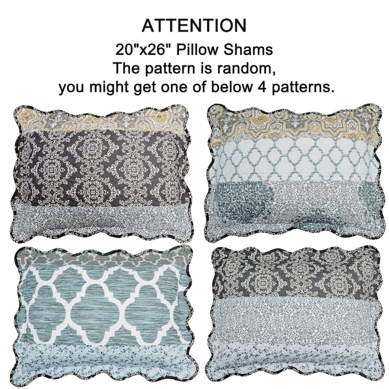 9-pc. Cal King Printed Striped Microfiber Blend Bed Coverlet Set