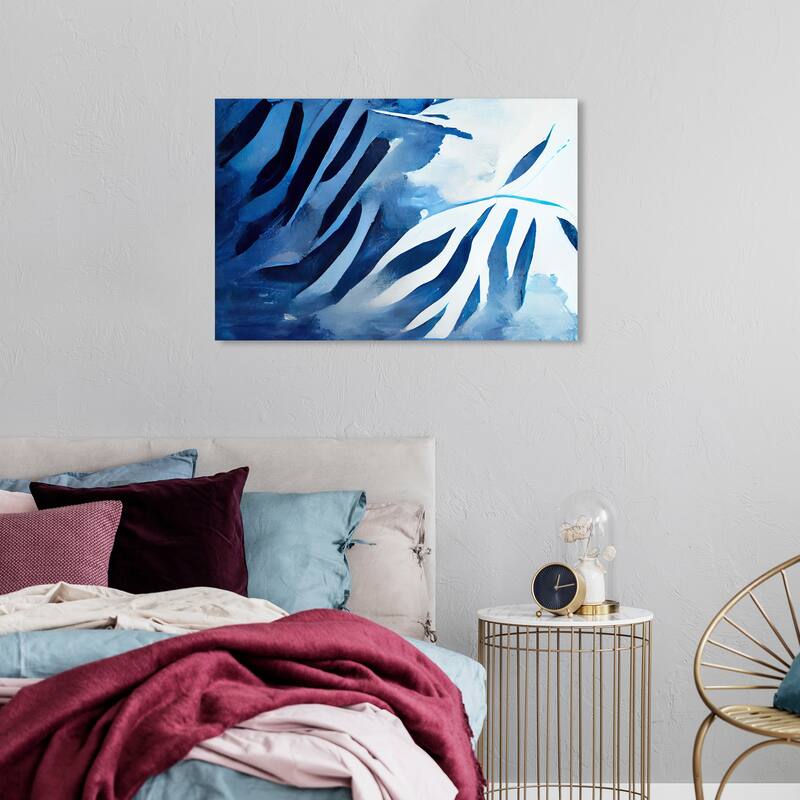 Wynwood Studio Abstract Azure Cascade Blue and Tropical Wall Art Canvas Print - 24 x 36