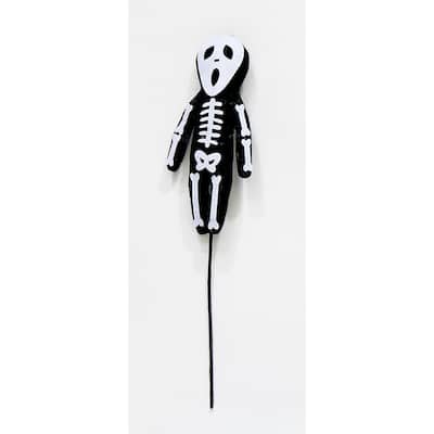 6.5" Halloween Skeleton Figure on a 7" Floral Pick, Set of 6