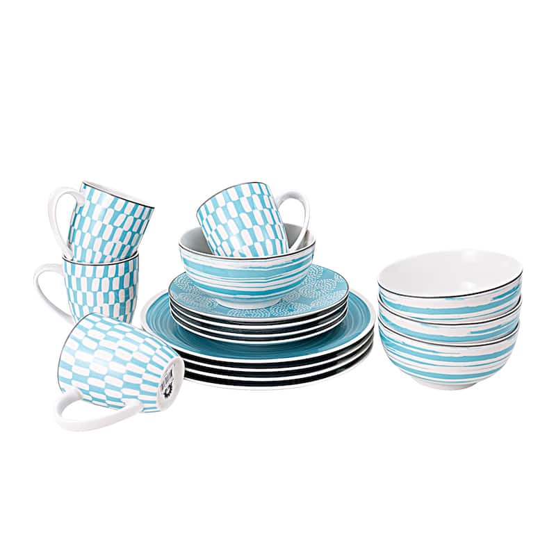 Euro Ceramica Simpatico 16-piece Dinnerware Set (Service for 4)