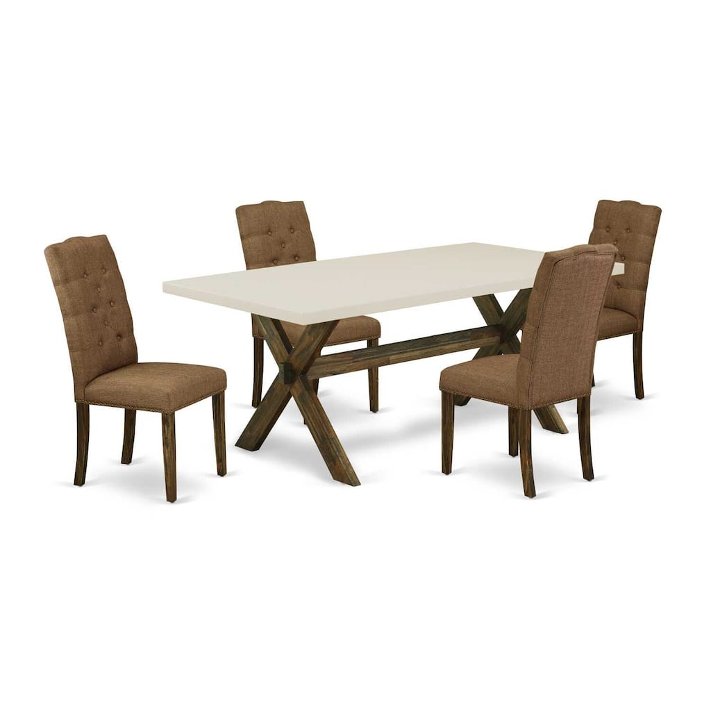 Rectangular Dining Table Set with 4 Chairs