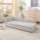 preview thumbnail 3 of 12, Oversized Pet Sofa, Elegant Modern Linen Fabric Elevated Dog Sofa Bed, Oversized Rectangular Pet Bed with Backrest & Armrest