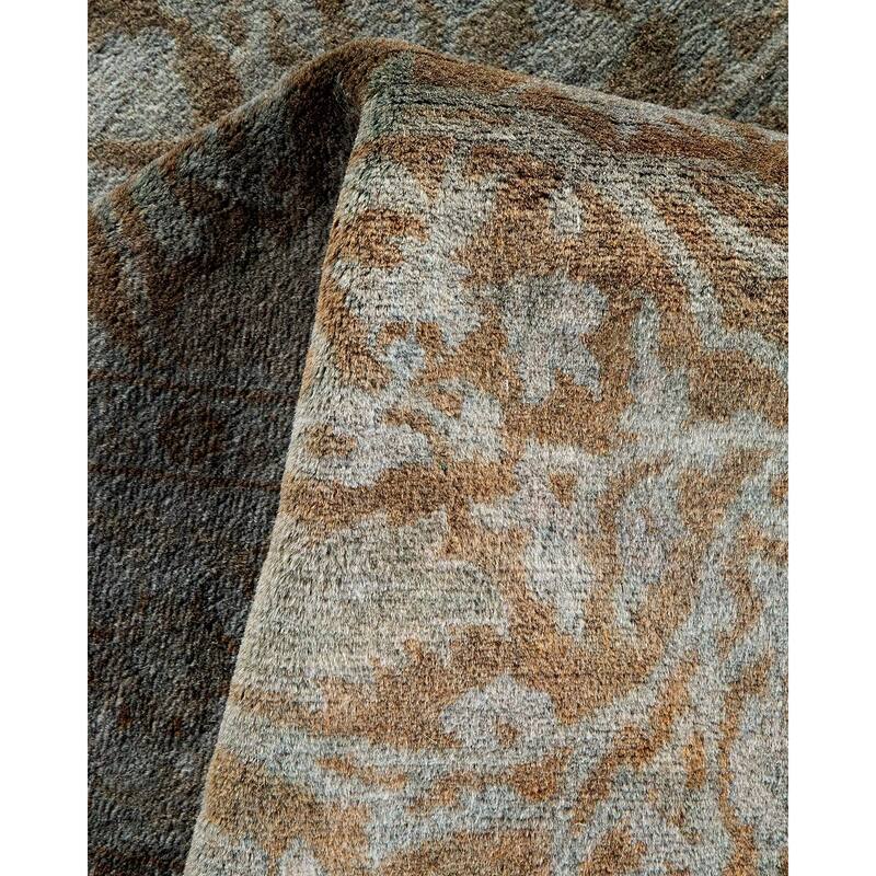 Overton Hand Knotted Wool Vintage Inspired Modern Contemporary Overdyed Brown Area Rug - 3' 1" x 5' 6"