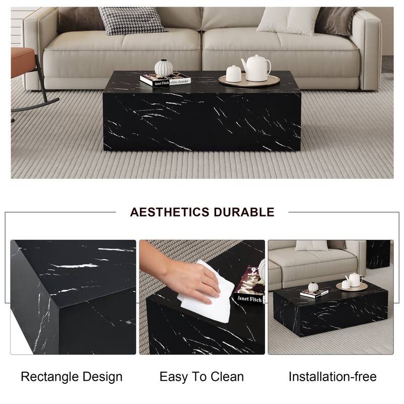 Marble Texture MDF Coffee Table - Luxurious Design, Perfect Living Room Accent.Fashion texture design coffee table