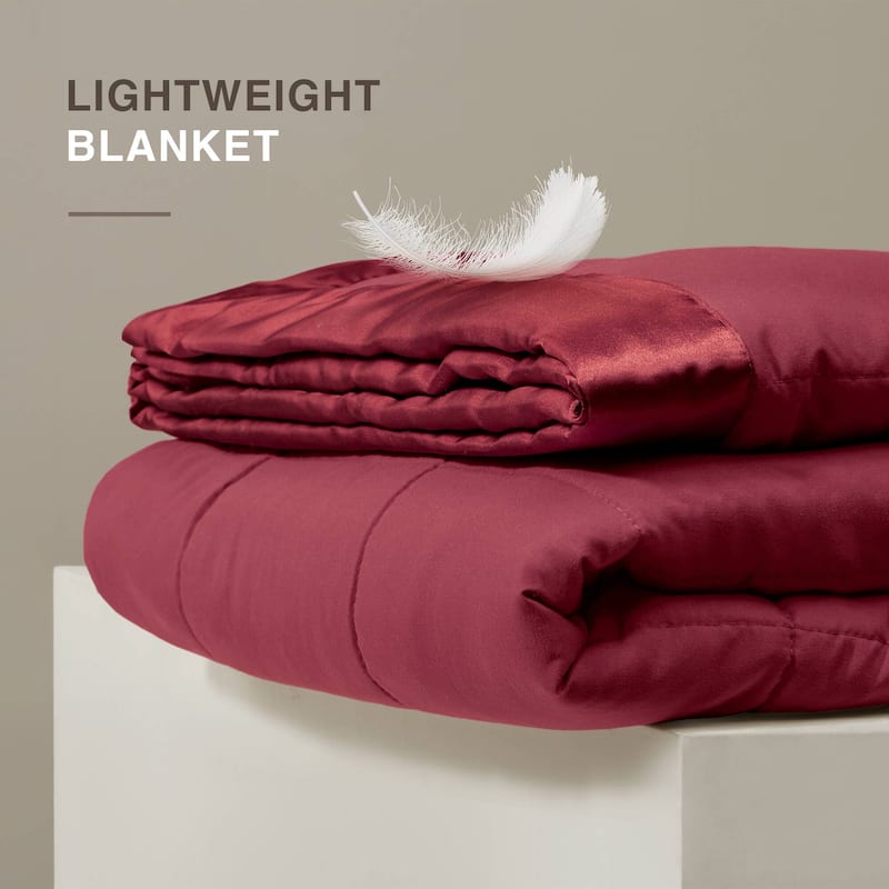 Madison Park Prospect Lightweight Down Alternative Blanket with Satin Trim