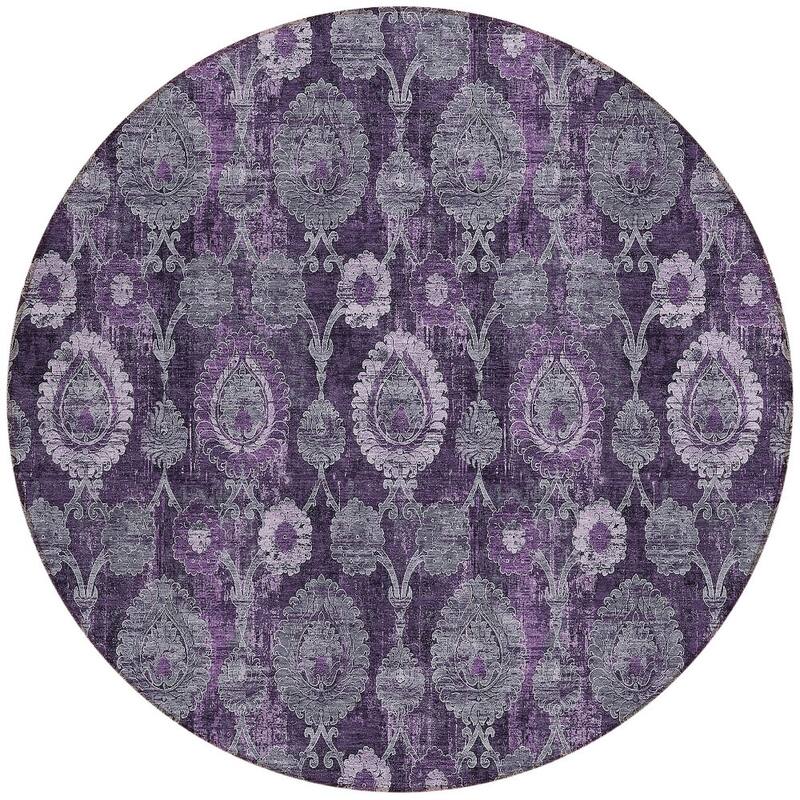 HomeRoots Damask Transitional Rectangle Outdoor Rug