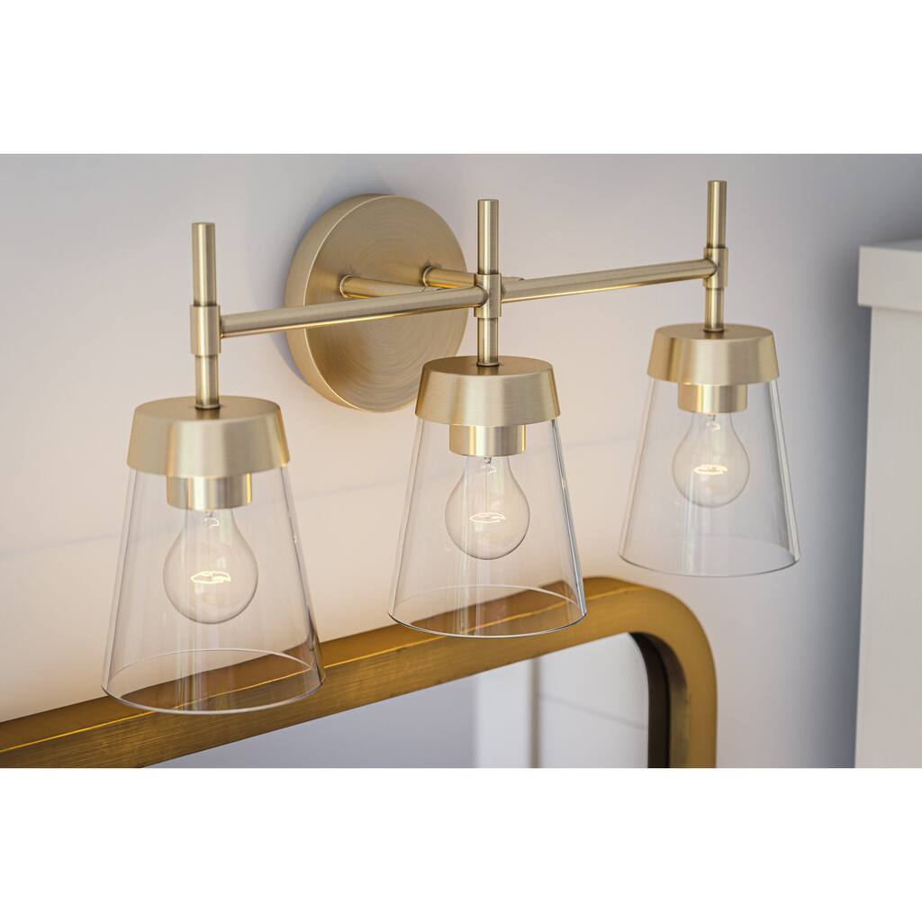 Kenroy Home Delgado 3-Light Vanity Light - Antique Brass
