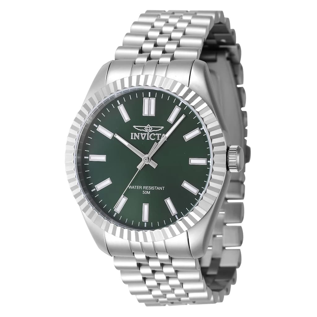 Invicta Men's 47480 Specialty Quartz 3 Hand Green Dial Watch