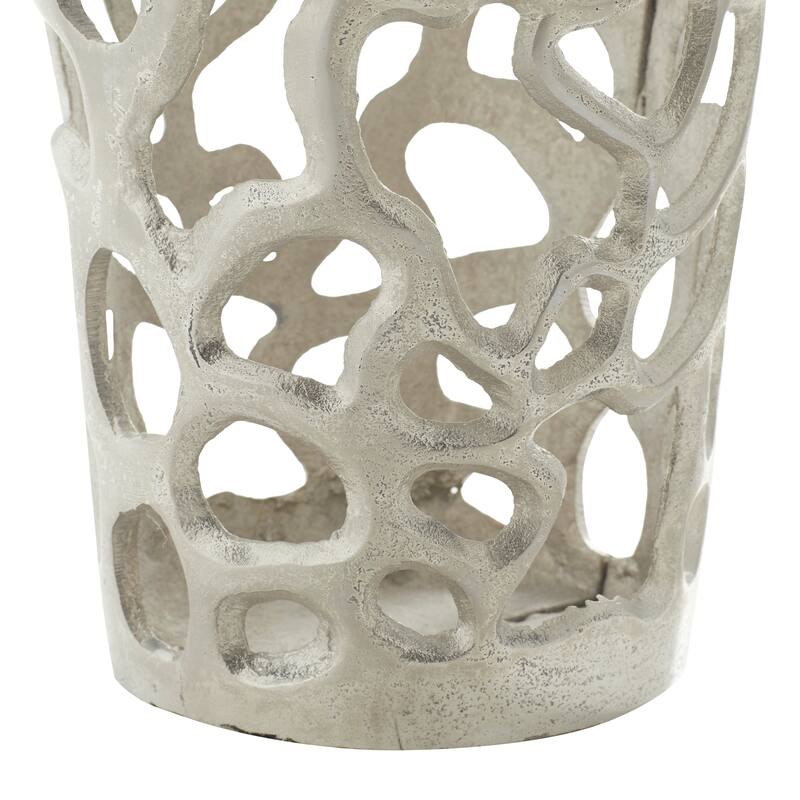 Gold Aluminum Metal Cutout Coral Decorative Vase