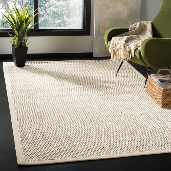 slide 2 of 26, SAFAVIEH Natural Fiber Gyorgy Seagrass Rug 10' x 14' - Black/Ivory - Rectangle