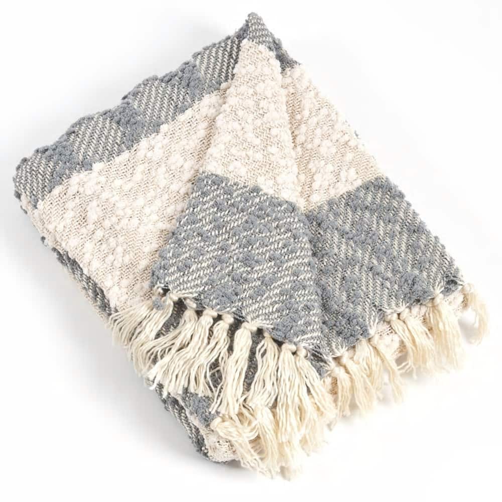 Nubby Design Striped Throw Blanket