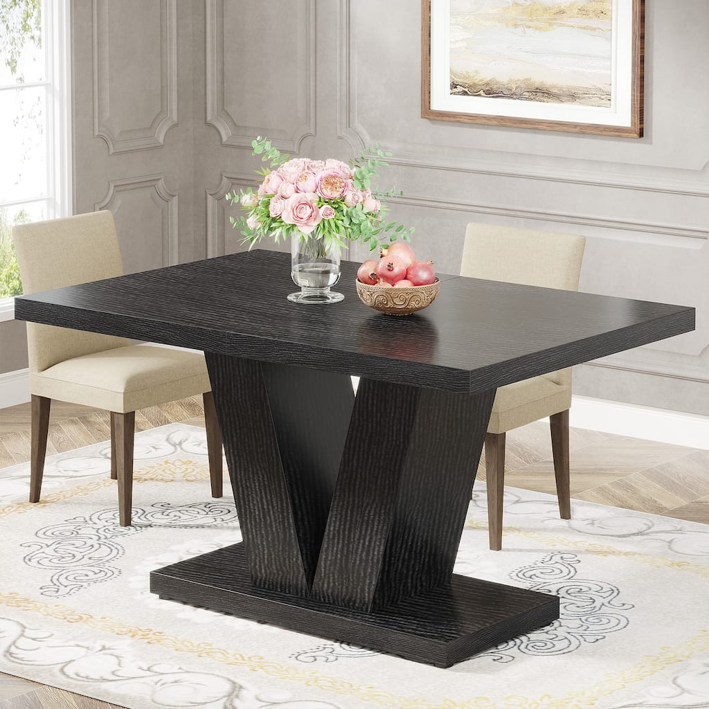 47” Farmhouse Small Rectangle Dining Table for Kitchen Dining Room