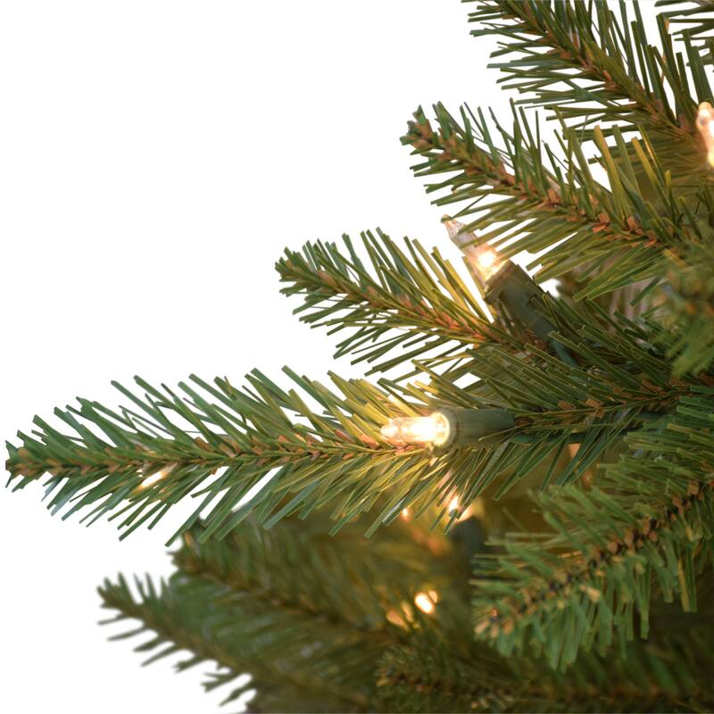 Puleo International 7.5 ft Pre-lit Royal Majestic Fraser Fir Artificial Christmas Tree - Green
