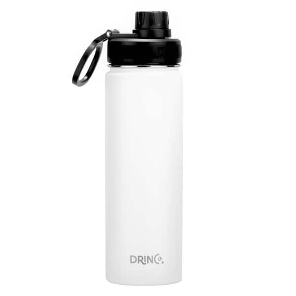 JoyJolt Triple Insulated 22-oz. Water Bottle with Flip Lid & Sport Straw Lid, Grey