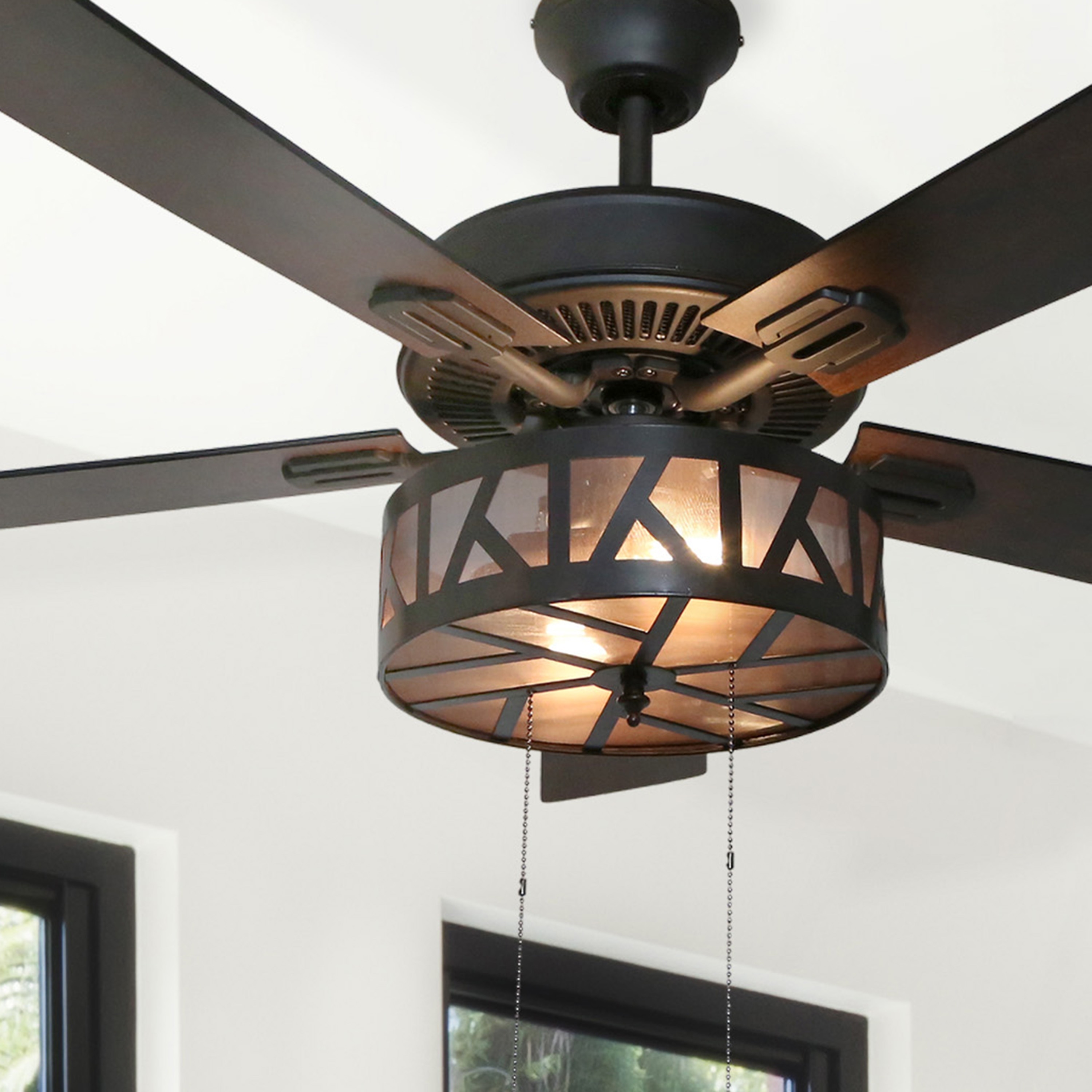 Copper Grove Chaguaramas 52 Inch Urban Industrial Caged Led Ceiling Fan 52 L X 52 W X 19 25 H