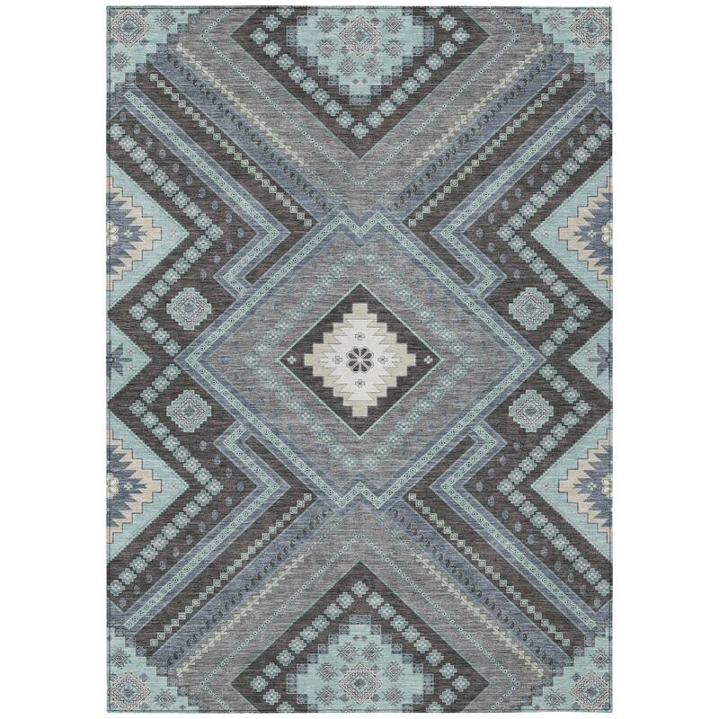 HomeRoots Tribal Transitional Rectangle Outdoor Rug