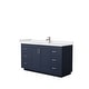 preview thumbnail 24 of 168, Miranda Single Vanity Set, Cultured Marble Top, No Mirror 60-Inch Single - Dark Blue, Nickel Trim, White Cultured Marble Top