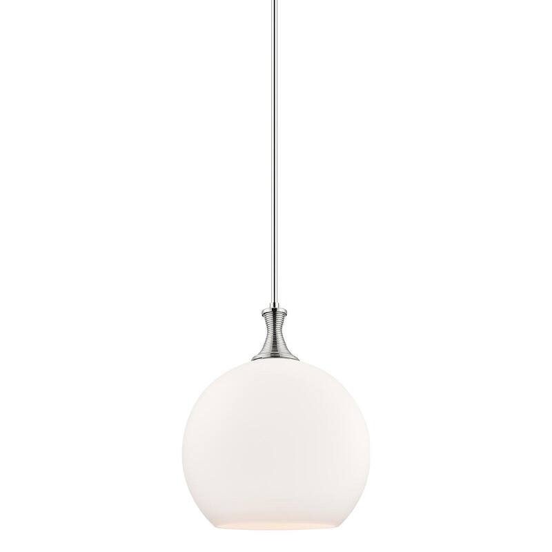 Innovations Lighting 415-1S-18-14 Astor Pendant Astor 14" Wide Pendant - Polished Nickel / Matte White