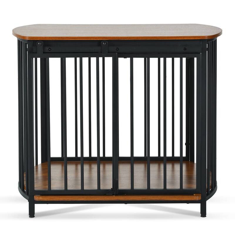 31.5" Furniture Style Dog Crate for Small&Medium Dogs,Wooden Cage Indoor Kennel Furniture,Dog Crate End Table with Double-Doors