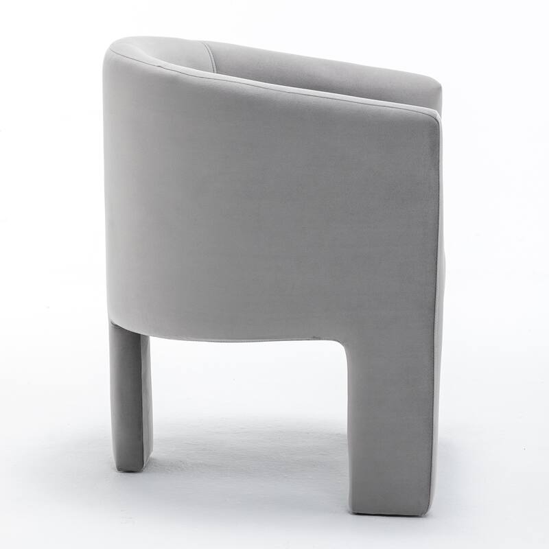 SEYNAR Modern Velvet Accent Chair, Upholstered Barrel Chair with Unique Solid Base for Living Room Soft Club Chair