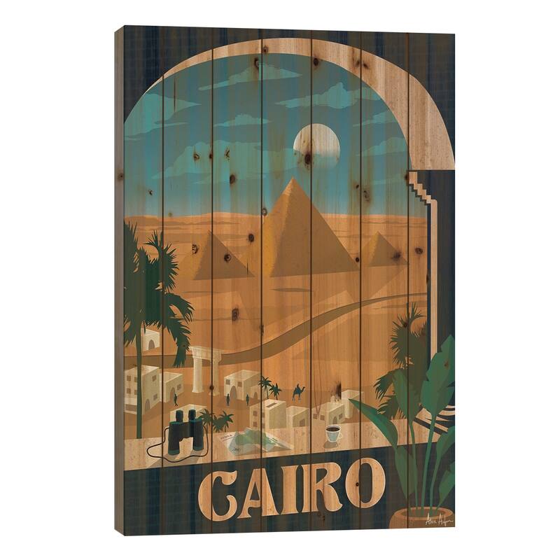 Cairo Print On Wood by IdeaStorm Studios - Multi-Color - 26x18x1.5