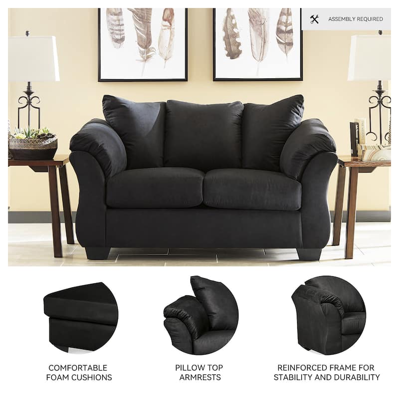 Darcy Contemporary Black Loveseat