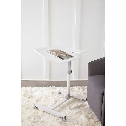 Rye Studio White Glossy Ergonomic Reading Table