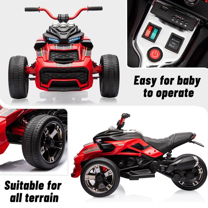 3 Wheeler Electric Vehicle 12v Kids Ride on ATV Car for Kids 3-8 Best Gift