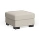 preview thumbnail 9 of 8, Lionel White Cotton Fabric Down-Filled Ottoman by iNSPIRE Q Artisan