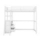 preview thumbnail 1 of 8, Twin Size High Loft Bed with Desk, Metal&Wood Loftbed Frame, White White - Twin