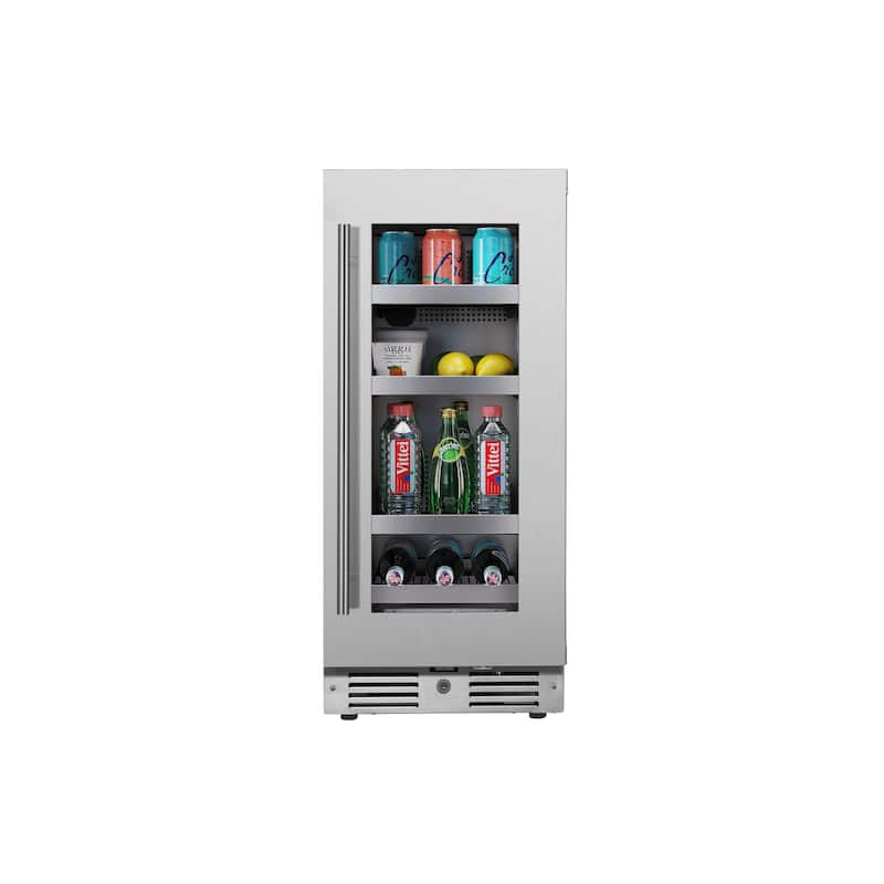 Landmark 15 Inch Wide 63 Can Capacity Beverage Cooler with alternating