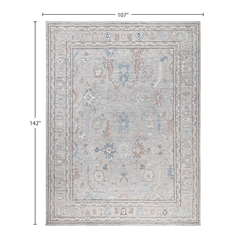 Oushak One-of-a-Kind Hand-Knotted Area Rug - Gray - 8' 11" x 11' 10"