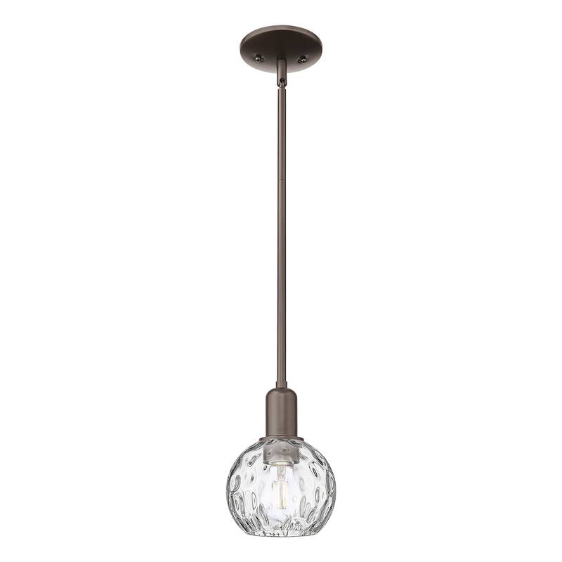 Innovations Lighting Endless Possibilities Arcadia - Athens Water Glass - 1 Light 6" Stem Hung Mini Pendant - Clear Water Glass/Oil Rubbed Bronze