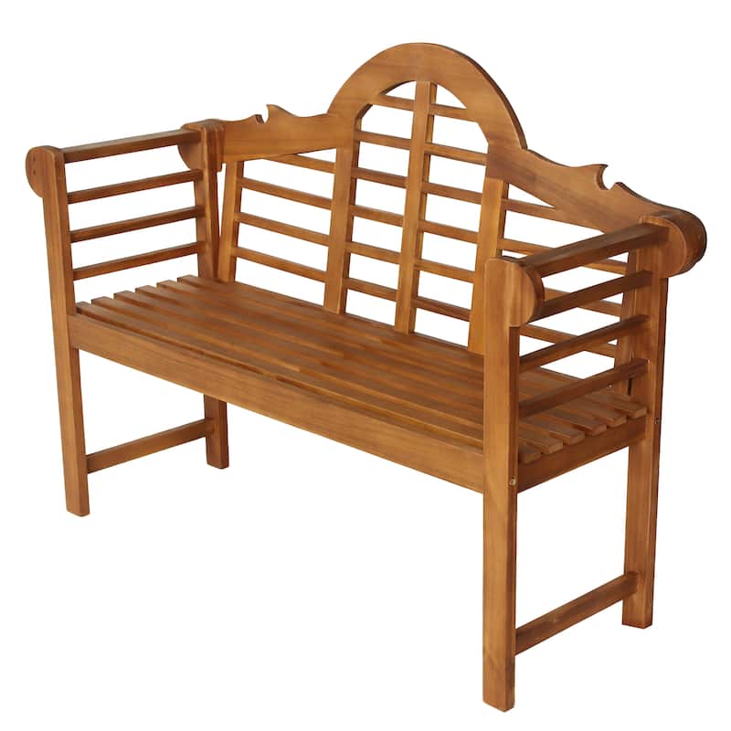 Apollo 51.2" 3-Seat Arched 600-Lbs Support Acacia Wood Outdoor Garden Patio Bench, by JONATHAN Y