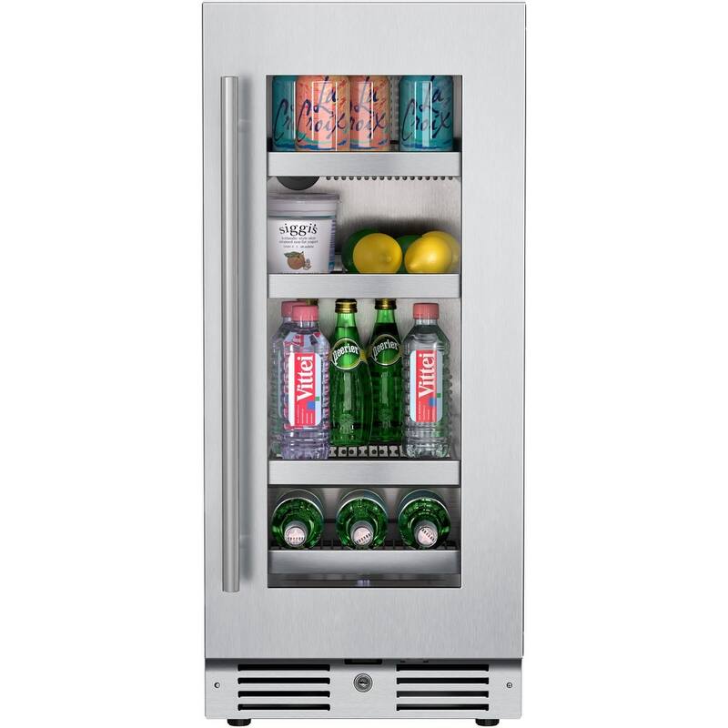 Landmark 15 Inch Wide 63 Can Capacity Beverage Cooler with alternating