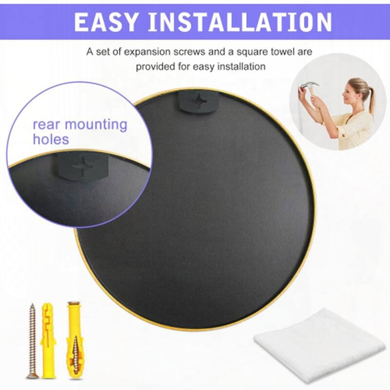 Metal Framed Round Bathrrom Mirror