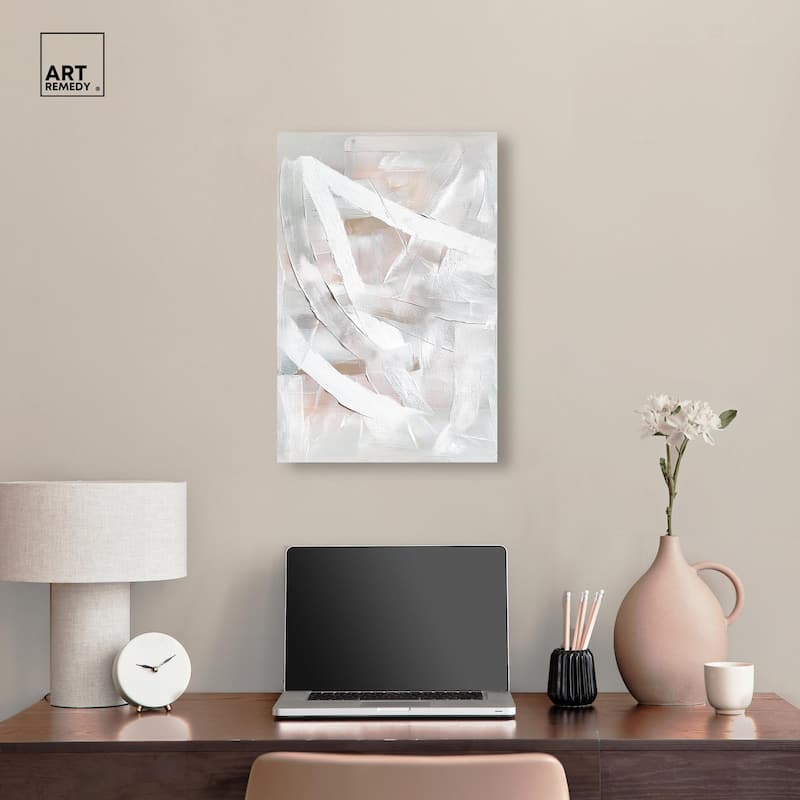 Thick White Texture I Canvas by Art Remedy, Gallery Wrapped